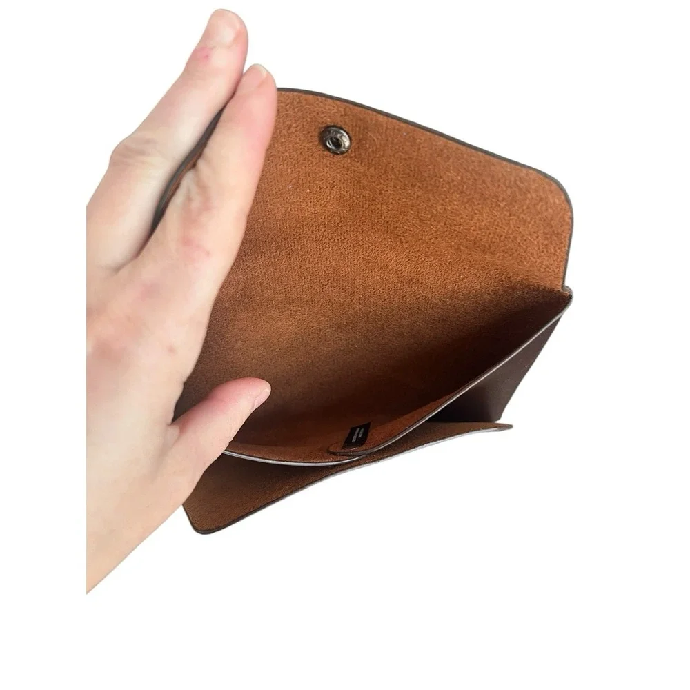 Georg Jensen‎ Brown PVC Envelope Wallet Men's Travel Accessory Snap Front